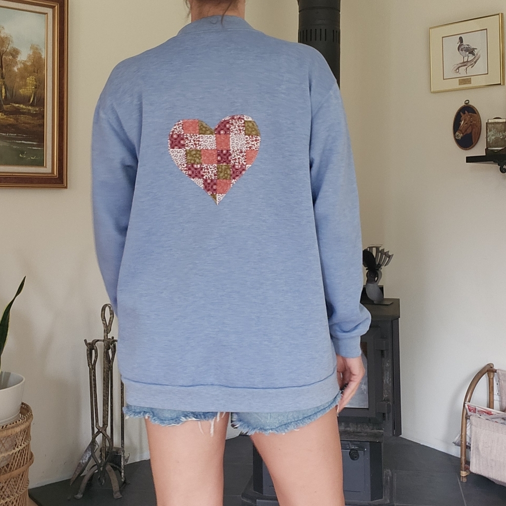 Reworked Patchwork Heart Y2K Cardigan - Picture 6 of 11
